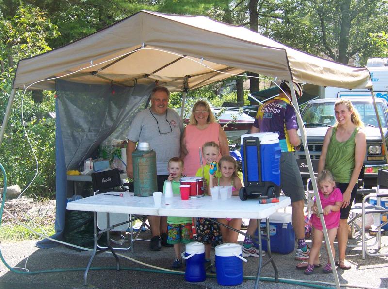 The Boucher family has offered refreshments and some respite to Pan-Mass riders for 13 years. BY MATTHEW BERNAT